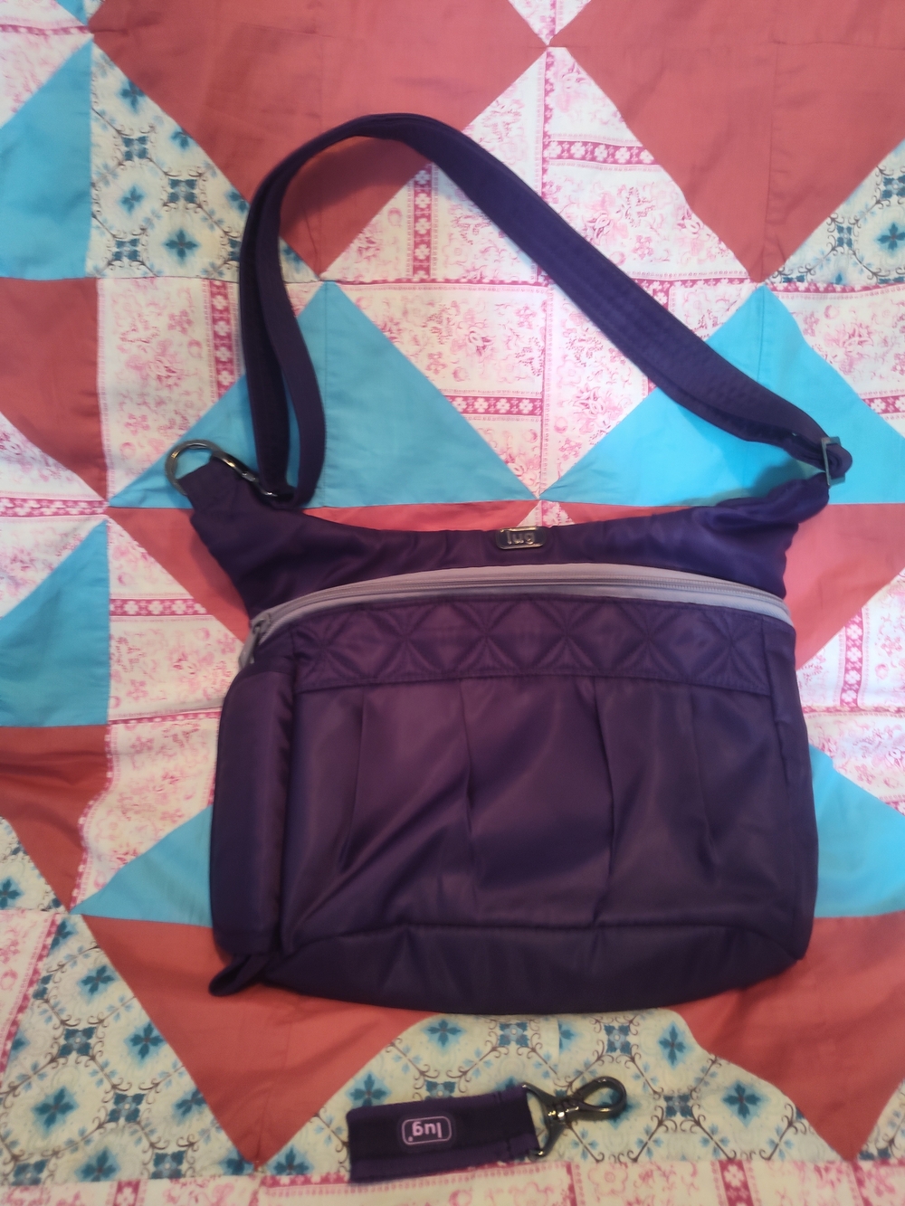 Lug Swing Deep Purple Quilted Crossbody Bag